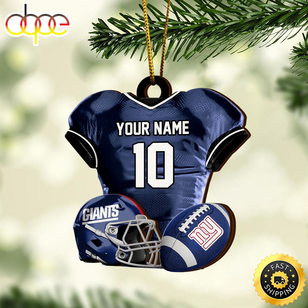 New York Giants NFL Sport Ornament Custom Name And Number