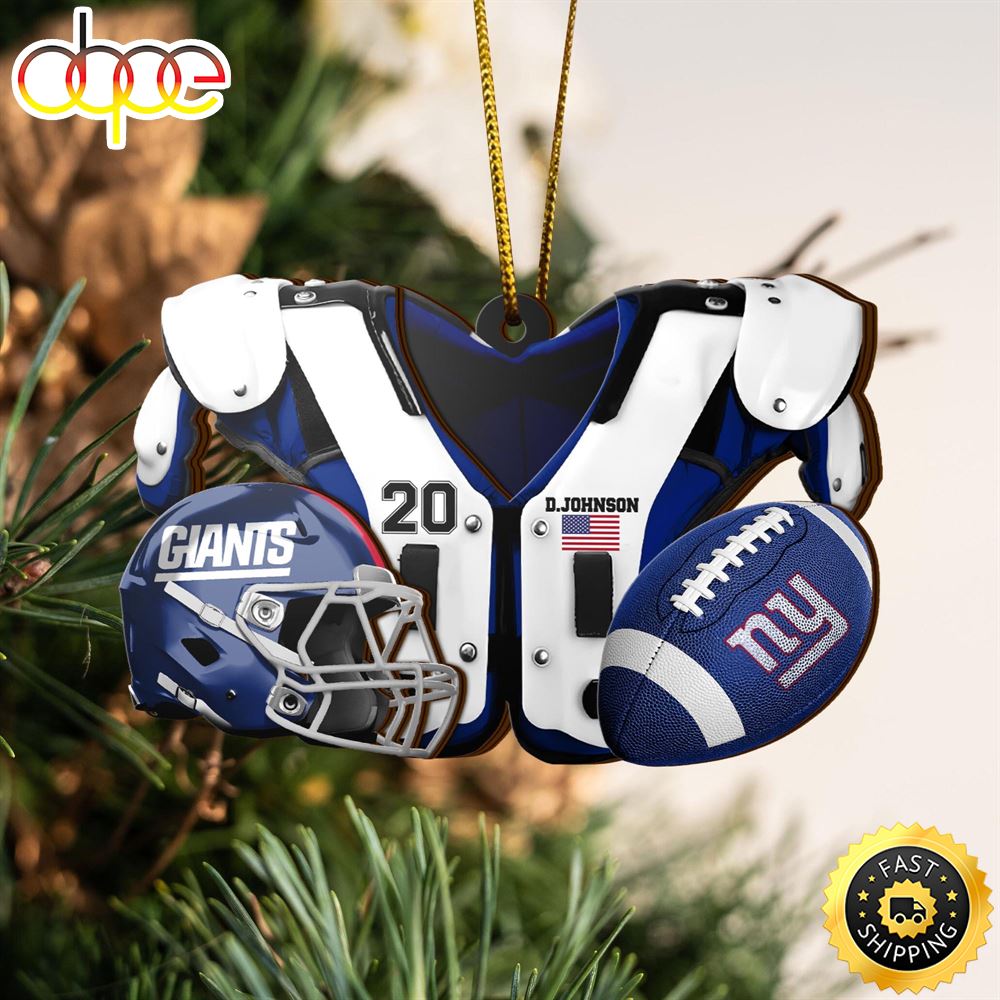 New York Giants NFL Sport Ornament Custom Your Name And Number