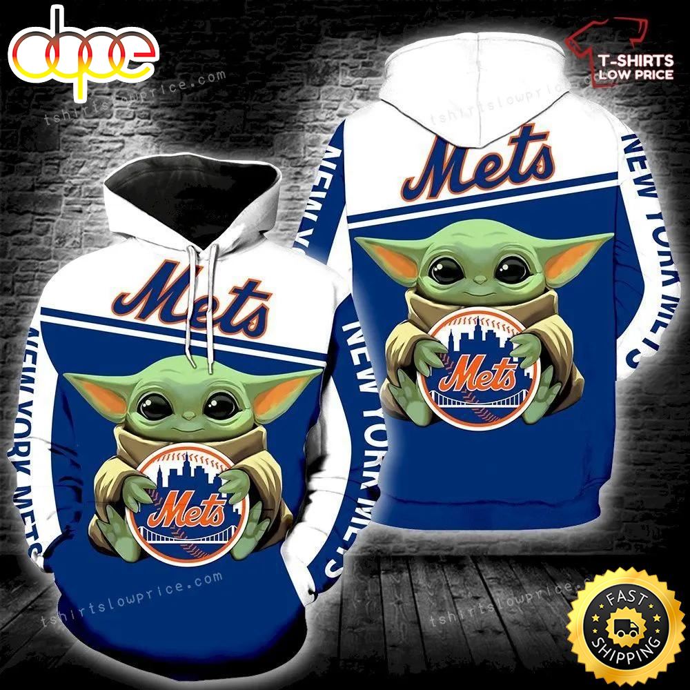 New York Mets Baby Yoda Full Print 3d Hoodie Ozdinb