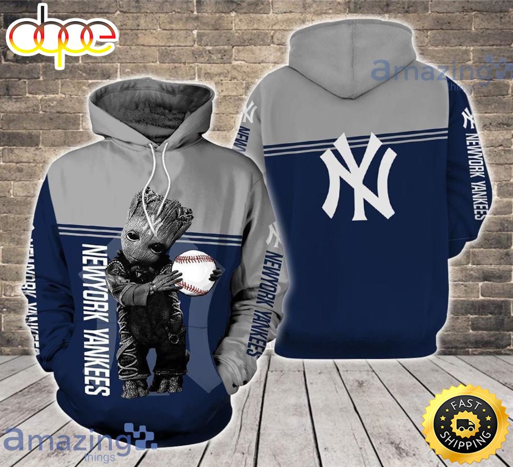 New York Yankees Ft. Groot 3d Hoodie For Fans Qo6gfg