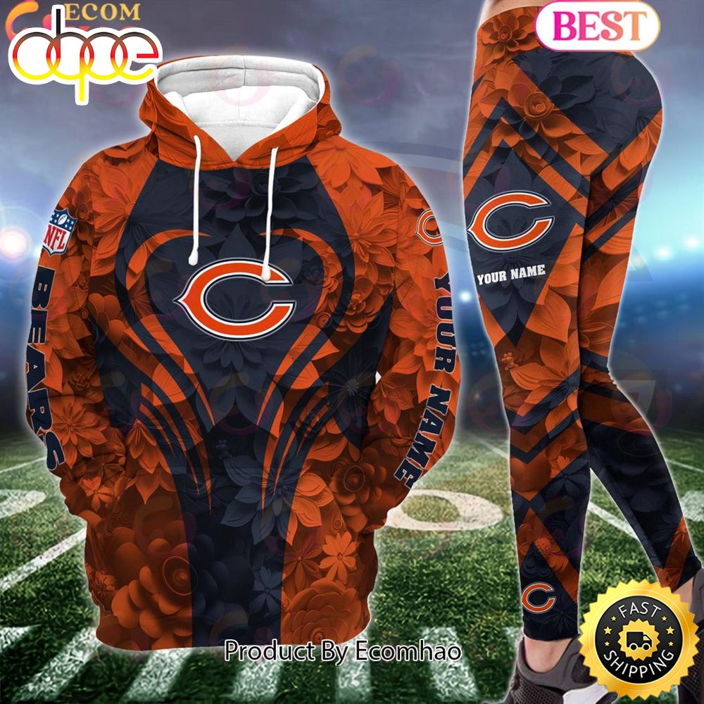 NFL Chicago Bears Special Flowers Design Hoodie And Leggings Ecomhao Store