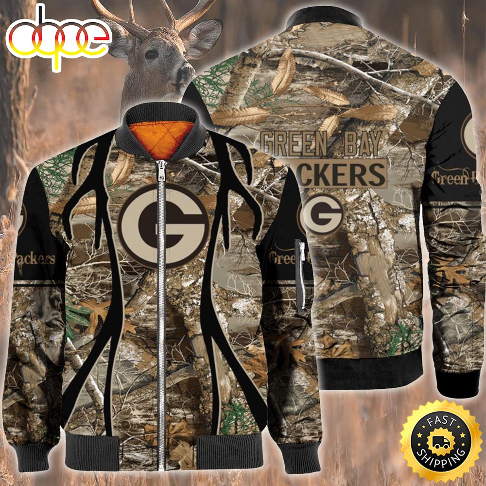 Nfl Green Bay Packers Hunting Bomber Jacket
