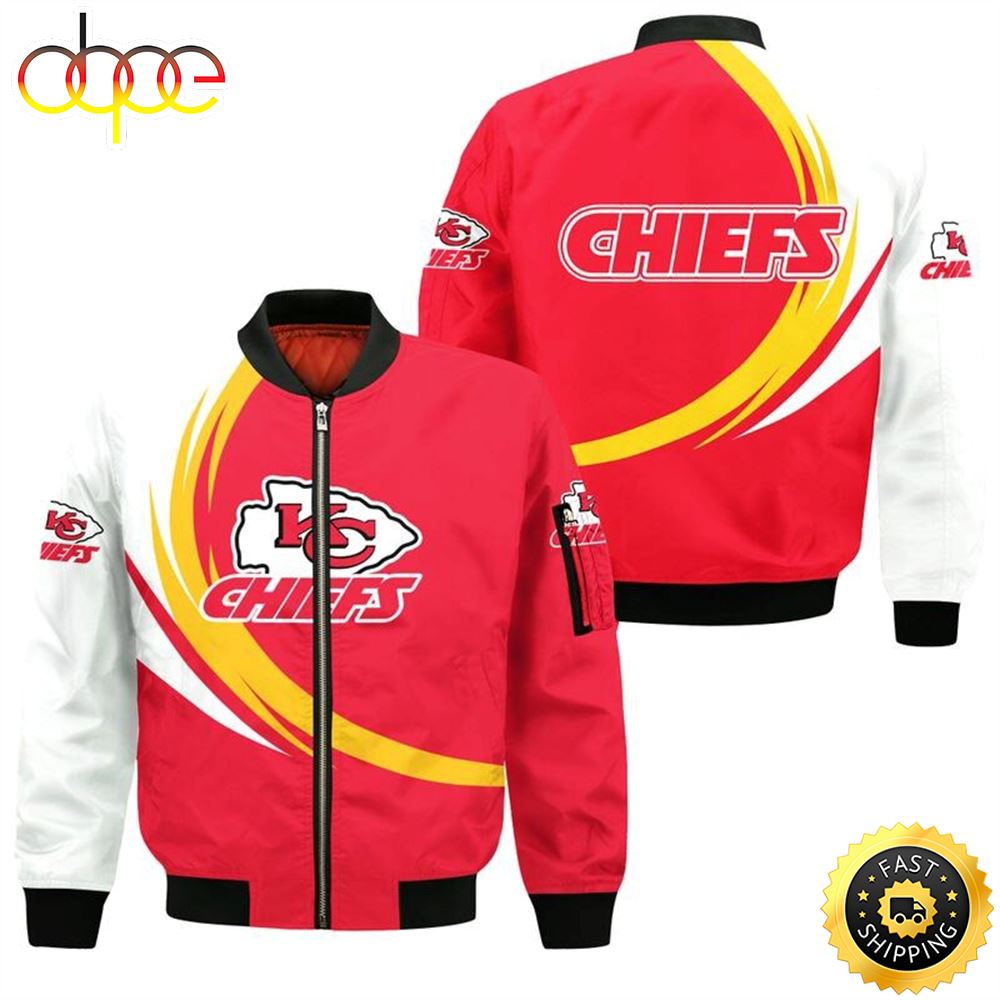 Nfl Kansas City Chiefs Curve Design Bomber Jacket
