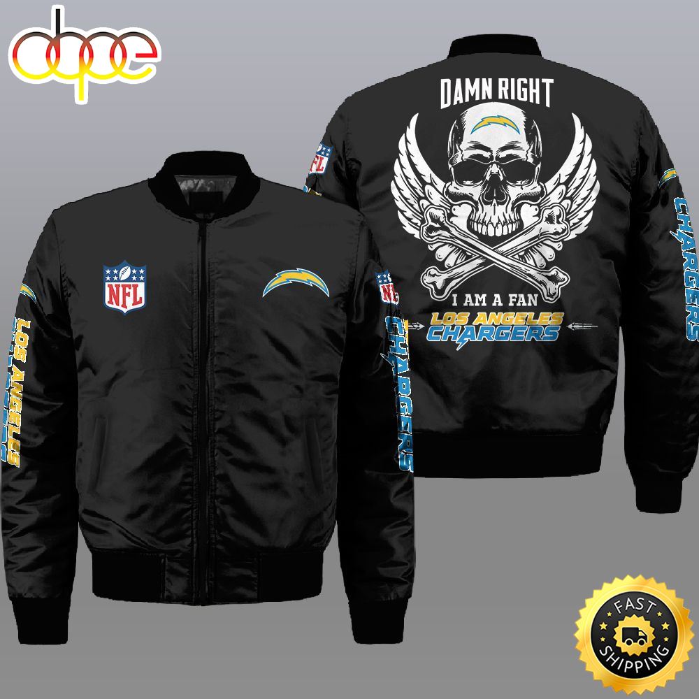 Nfl Los Angeles Chargers Wings Skull 3D Bomber Jacket