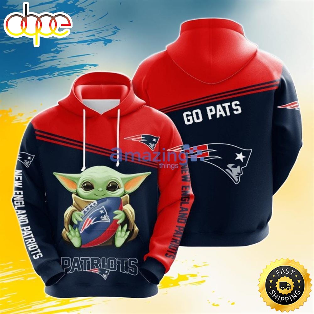 Nfl New England Patriots Baby Yoda 3d Pullover Hoodie For Fans Jowb9k