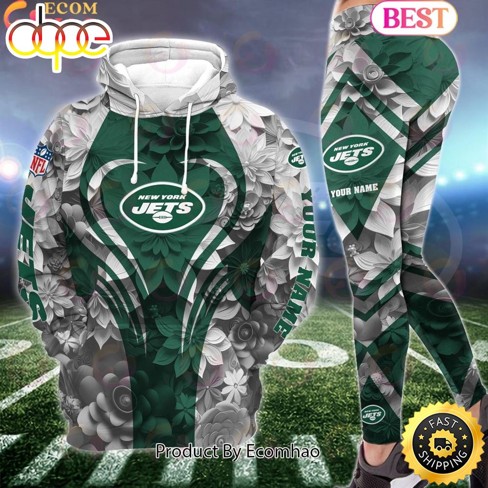 NFL New York Jets Special Flowers Design Hoodie And Leggings Ecomhao Store