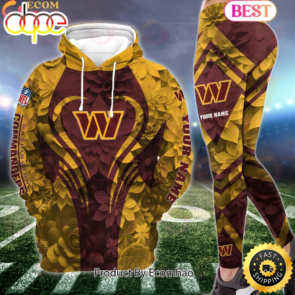 Nfl Washington Commanders Special Flowers Design Hoodie And Leggings Mgcjjv.jpg