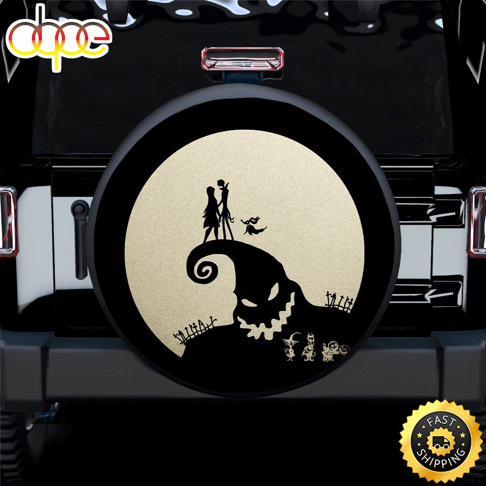 Nightmare Before Christmas Cream Car Spare Tire Covers Gift For Campers Q6wxwd
