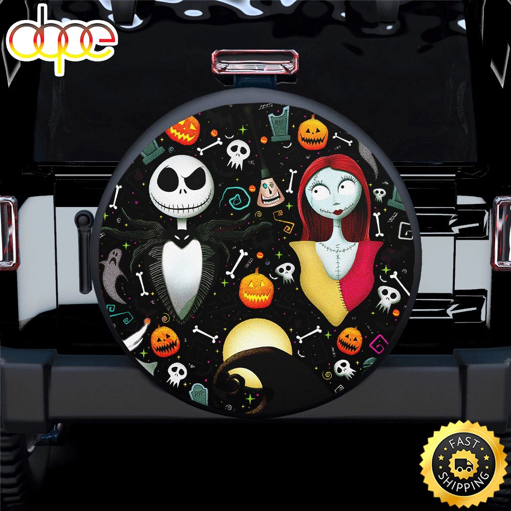 Nightmare Before Christmas Jack And Sally Spare Tire Covers Gift For Campers Hi9jis