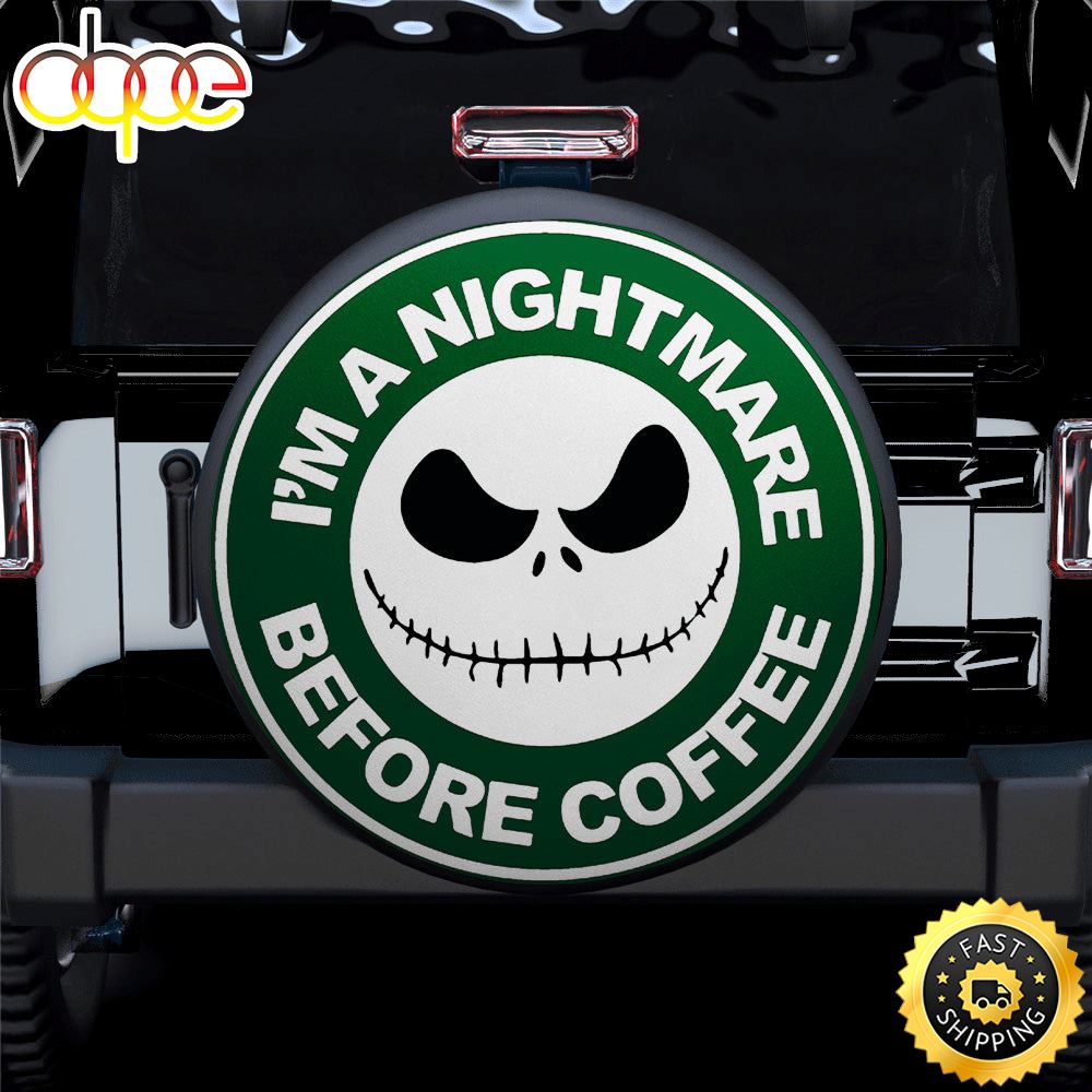 Nightmare Before Coffee Car Spare Tire Covers Gift For Campers Gk1xxw
