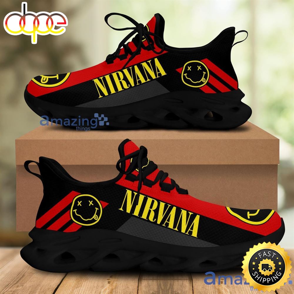 Nirvana Music Band Red Stripoed Chunky Running Sneakers Max Soul Shoes Sport Gift For Men And Women