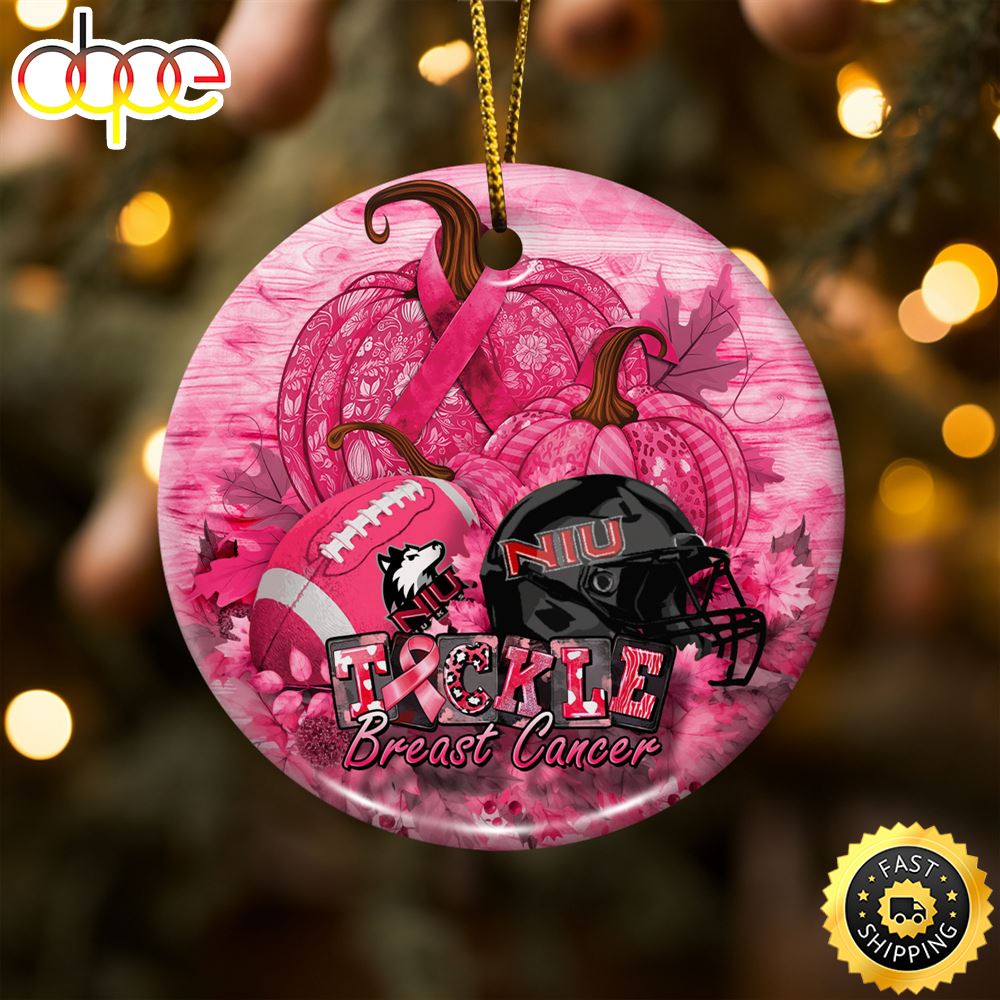 Northern Illinois Huskies Breast Cancer And Sport Team Ceramic Ornament W5hov1