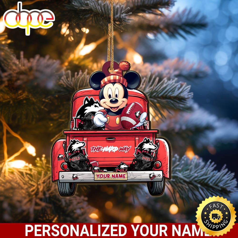 Northern Illinois Huskies Mickey Mouse Ornament Personalized Your Name Sport Home Decor Xnimqq.jpg