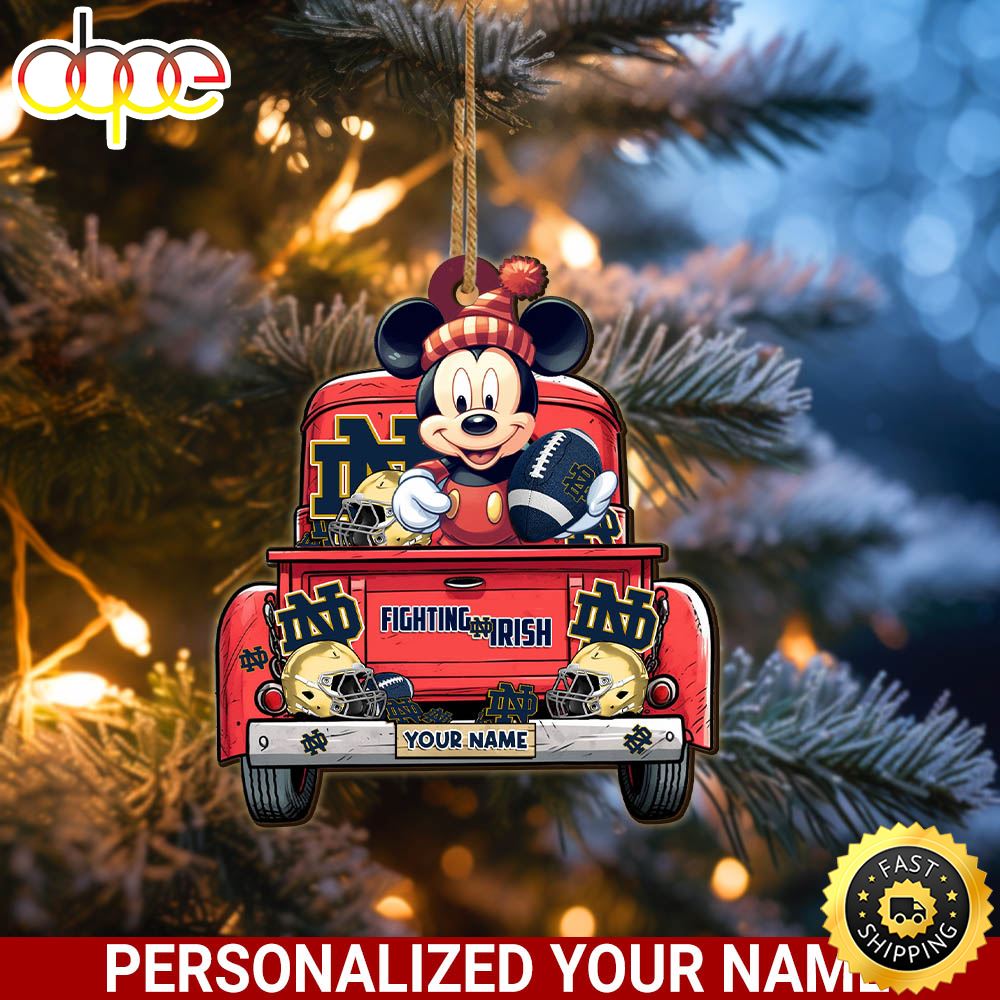 Notre Dame Fighting Irish Mickey Mouse Ornament Personalized Your Name Sport Home Decor Gomtvp.jpg