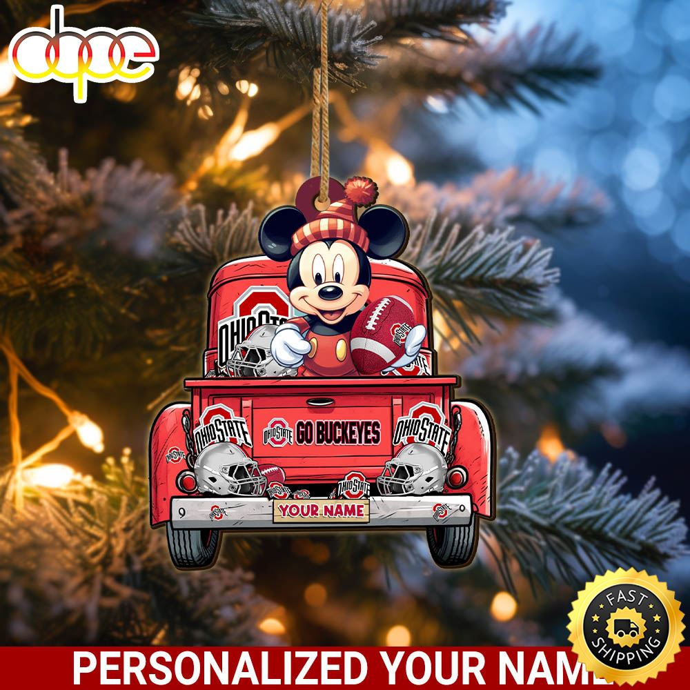 Ohio State Buckeyes Mickey Mouse Ornament Personalized Your Name Sport Home Decor X9bexe.jpg