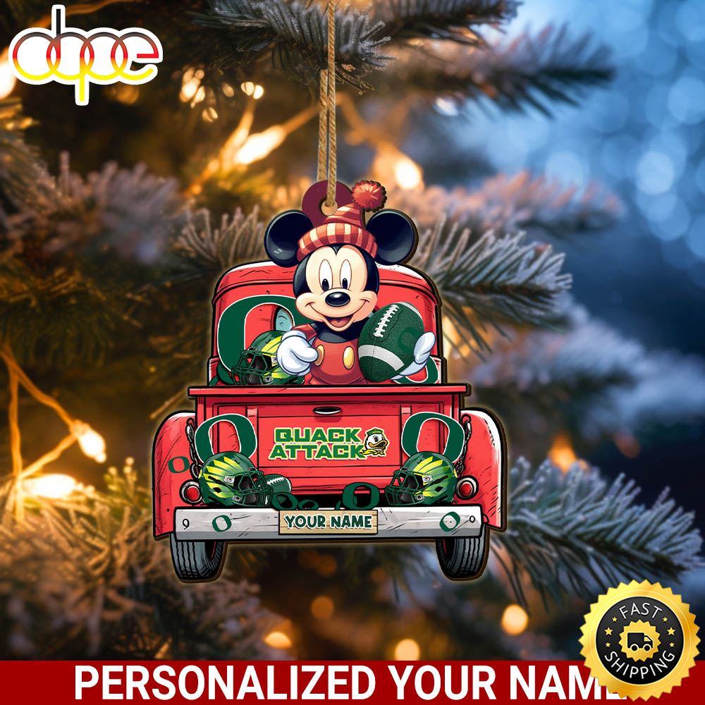 Oregon Ducks Mickey Mouse Ornament Personalized Your Name Sport Home Decor