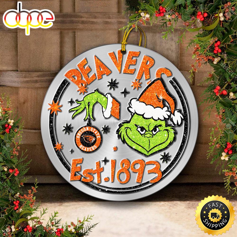 Oregon State Beavers Grinch Circle Ornaments Christmas V0ti6r