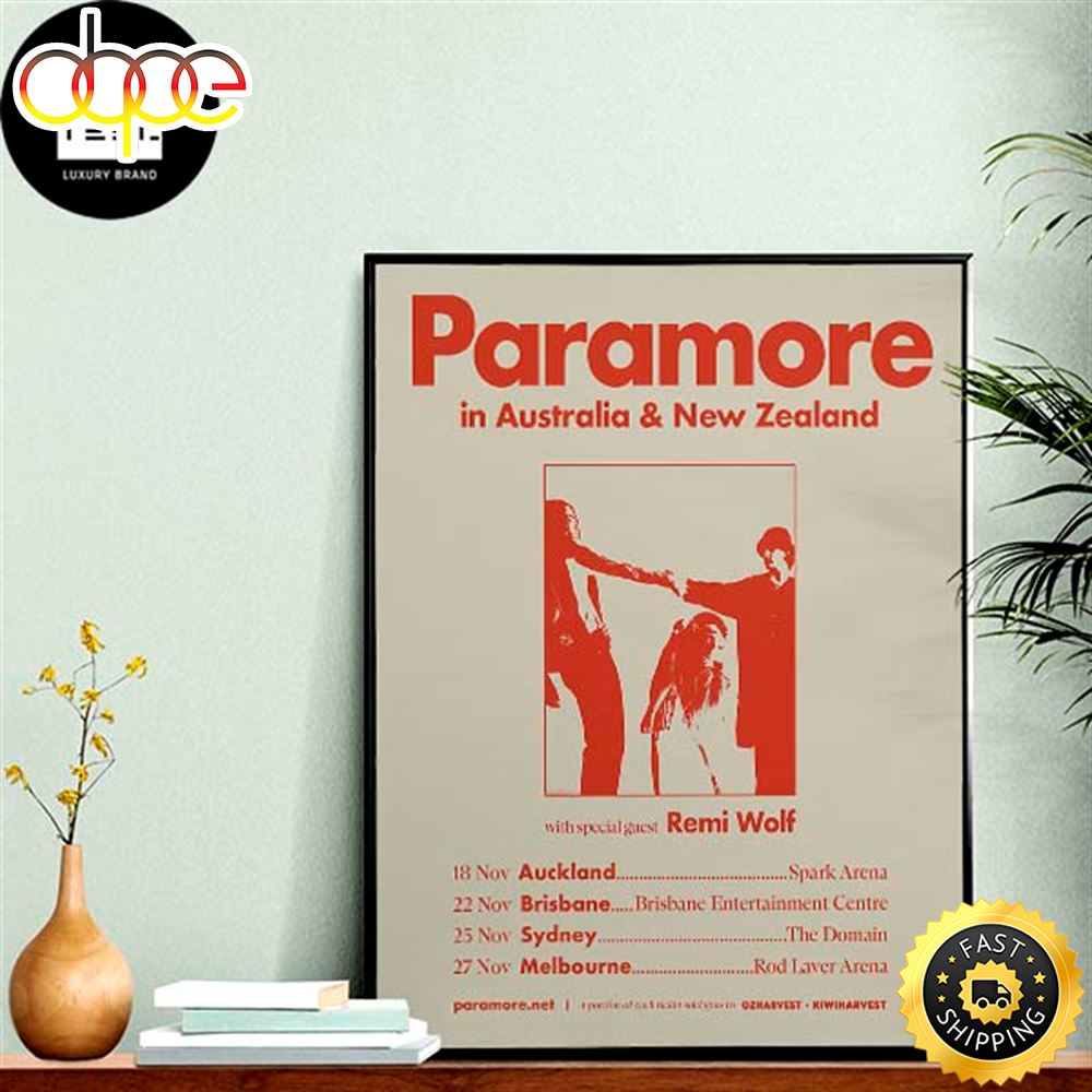 Paramore Tour In Australia And New Zealand Timeline Fan Gifts Home Decor Poster Canvas Qxhjr5