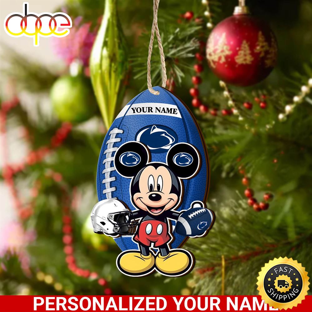 Penn State Nittany Lions And Mickey Mouse Ornament Personalized Your Name