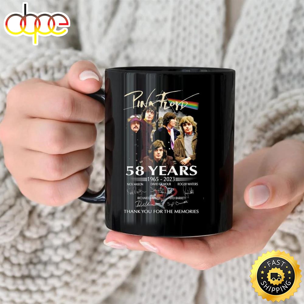 Pink Floyd 58 Years 1965 2023 Thank You For The Memories Signatures Mug Vn2hcl