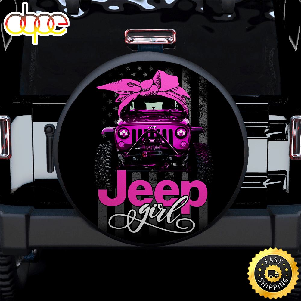 Pink Jeep Girl Car Spare Tire Covers Gift For Campers Uimjyy