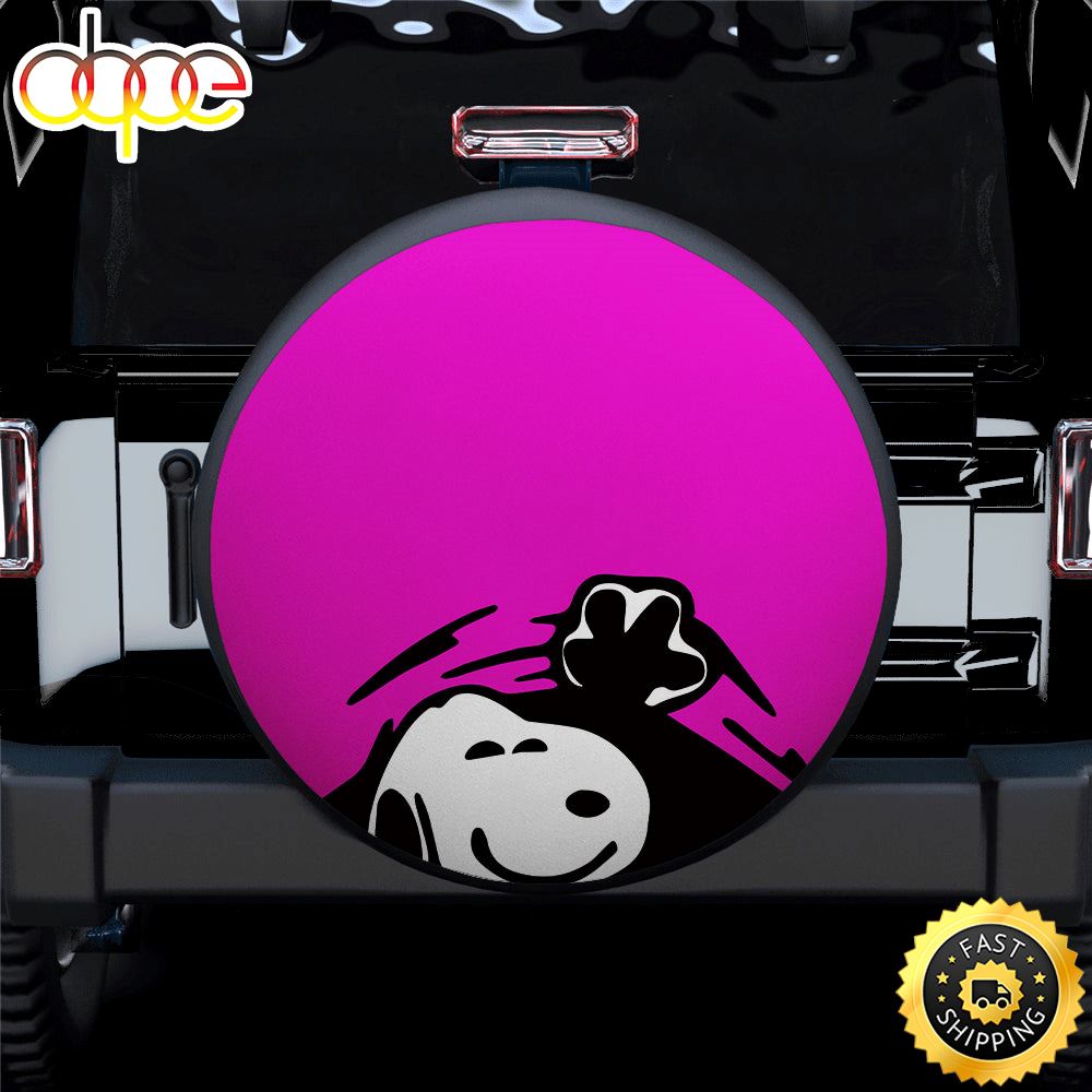 Pink Snoopy Peek A Boo Funny Jeep Car Spare Tire Covers Gift For Campers Rq64wz