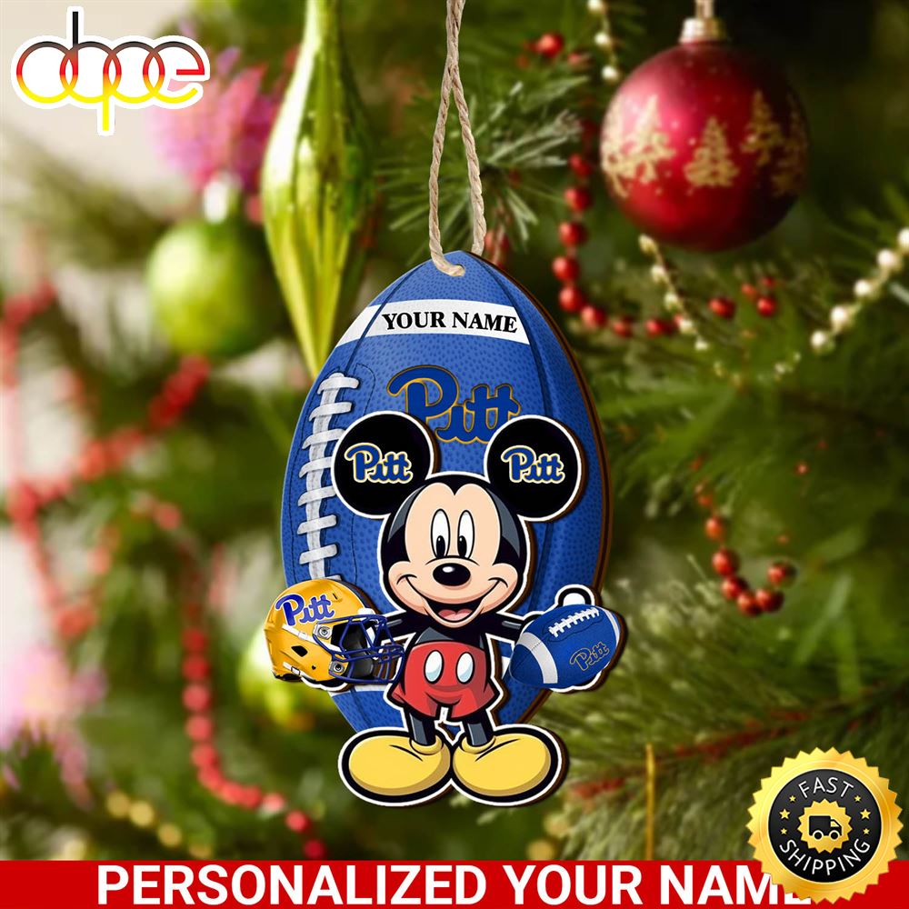 Pittsburgh Panthers And Mickey Mouse Ornament Personalized Your Name