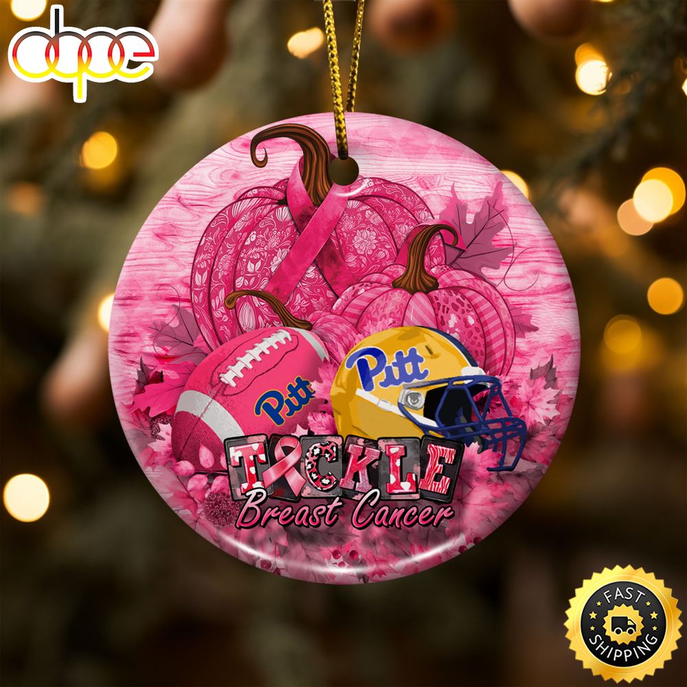 Pittsburgh Panthers Breast Cancer And Sport Team Ceramic Ornament Md57wm