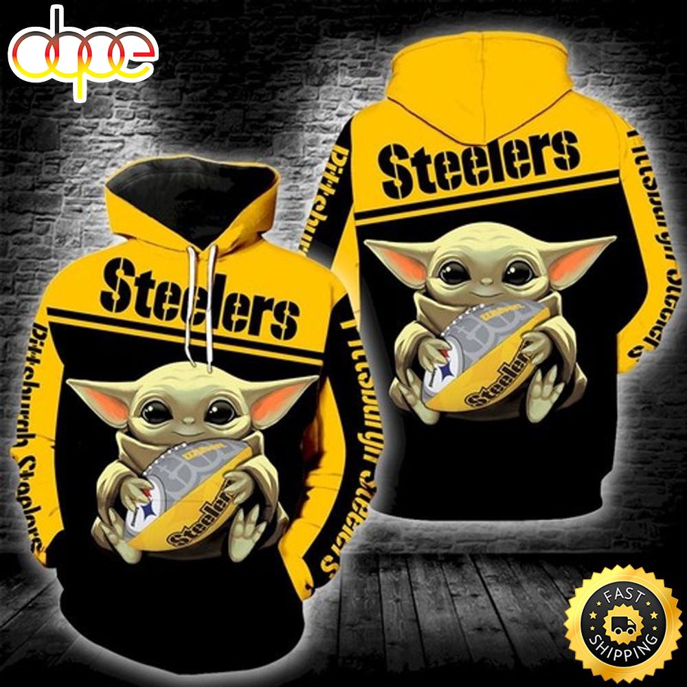 Pittsburgh Steelers Baby Yoda Full Print 3d Hoodie All Over Printed Il4up4