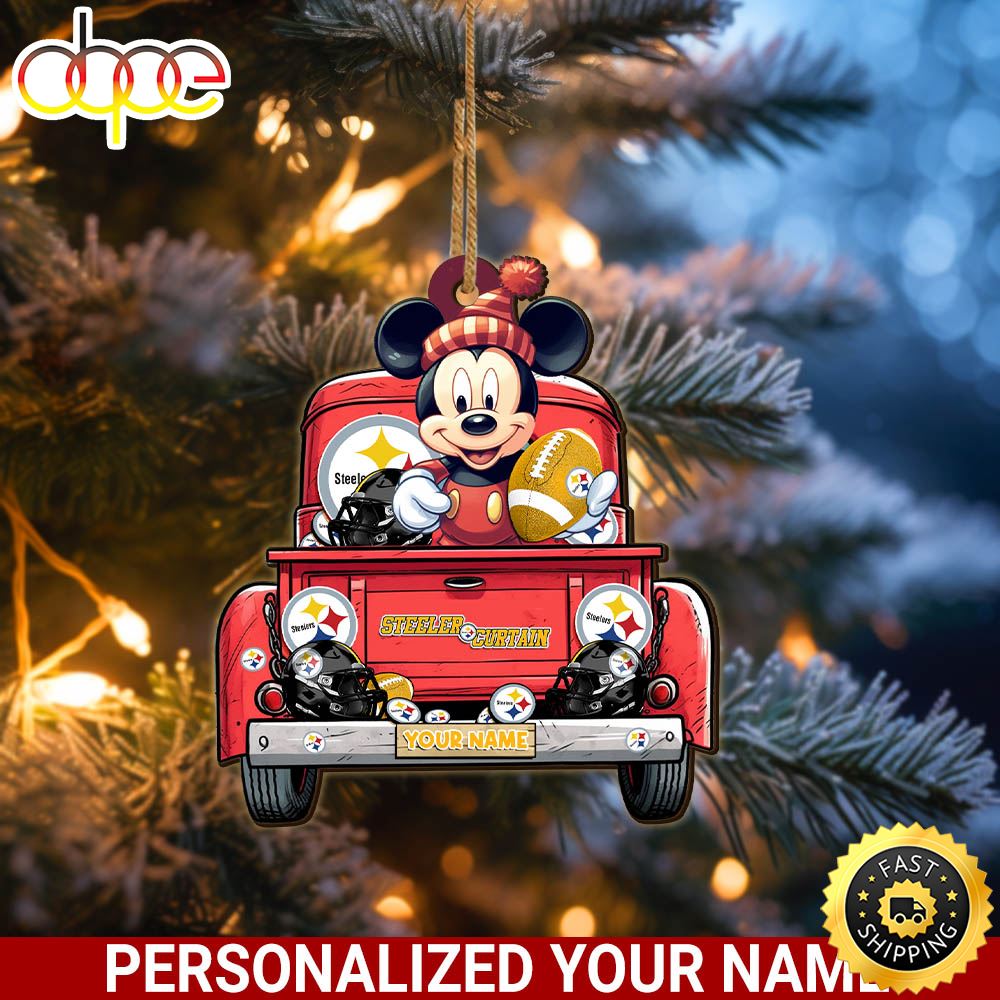 Pittsburgh Steelers Mickey Mouse Ornament Personalized Your Name Sport Home Decor B7dfxp.jpg