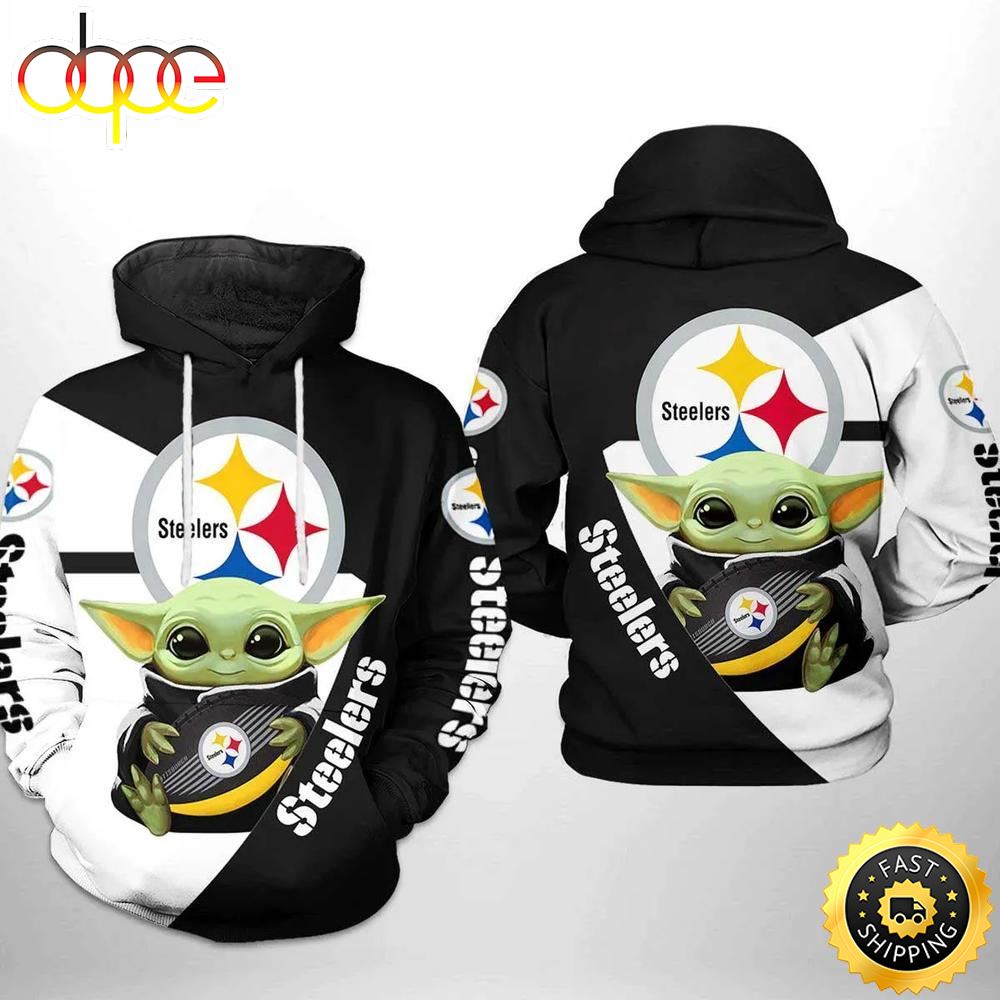 Pittsburgh Steelers Nfl Baby Yoda Team 3d Printed Hoodie Rgz5sm