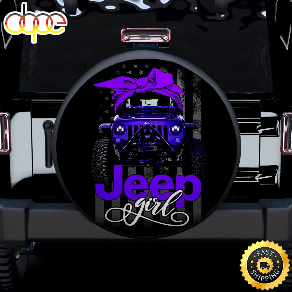 Purple Jeep Girl Car Spare Tire Covers Gift For Campers B4azqi