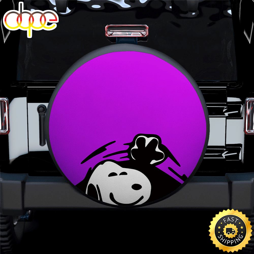 Purple Snoopy Peek A Boo Funny Jeep Car Spare Tire Covers Gift For Campers Jdfqnf