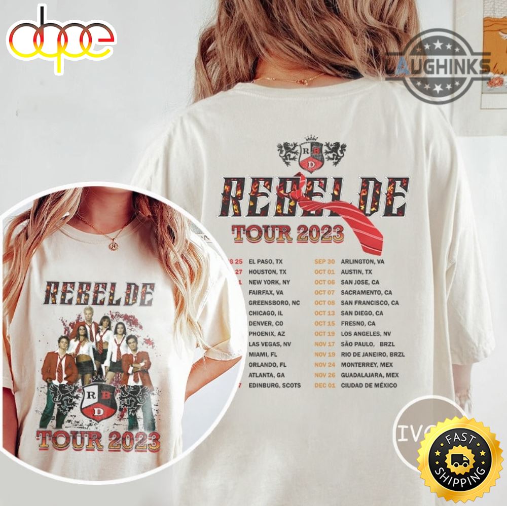Rebelde Shirt Vintage Double Sided Rbd Tour 2023 Tshirt