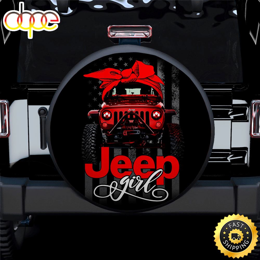 Red Jeep Girl Car Spare Tire Covers Gift For Campers Qgjtyj