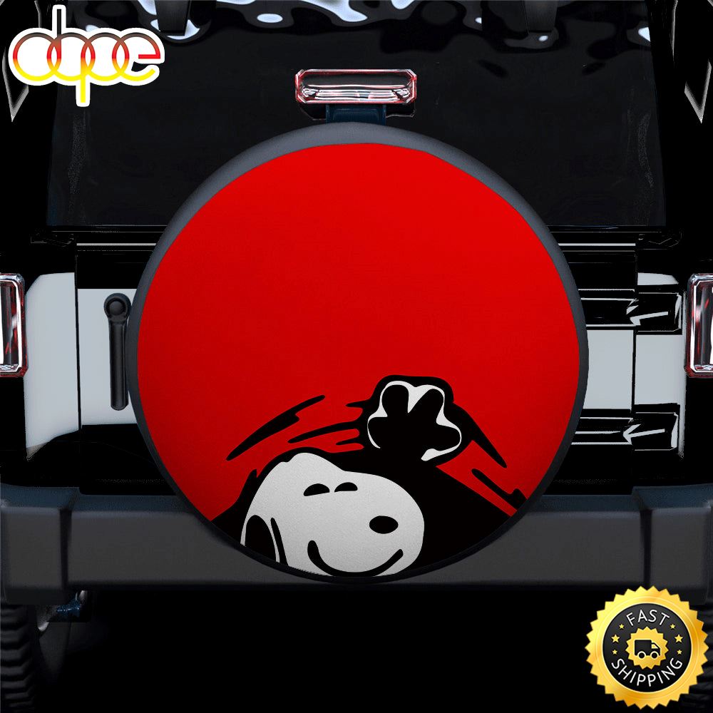 Red Snoopy Peek A Boo Funny Jeep Car Spare Tire Covers Gift For Campers Tsauhl