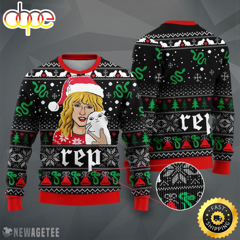 Rep Taylor Swift Knit Ugly Christmas Sweater