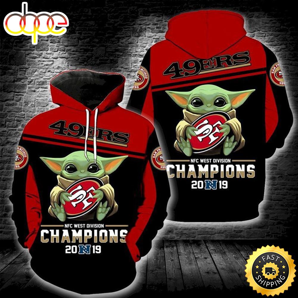 San Francisco 49ers Champions 2019 Baby Yoda 3d Hoodie All Over Printed T4ph7d