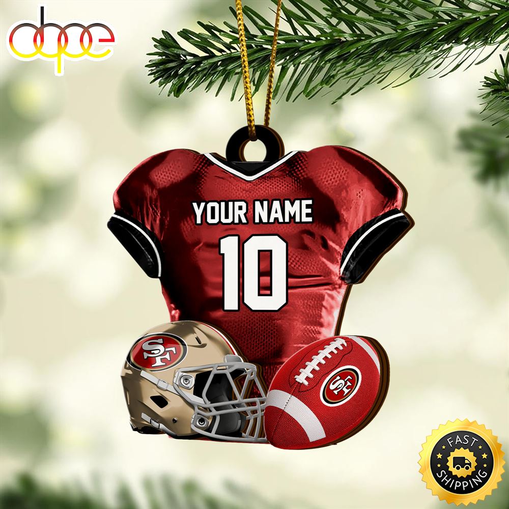 San Francisco 49ers NFL Sport Ornament Custom Name And Number