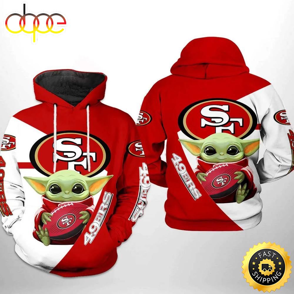San Francisco 49ers Nfl Baby Yoda Team 3d Printed Hoodie E0gz9k