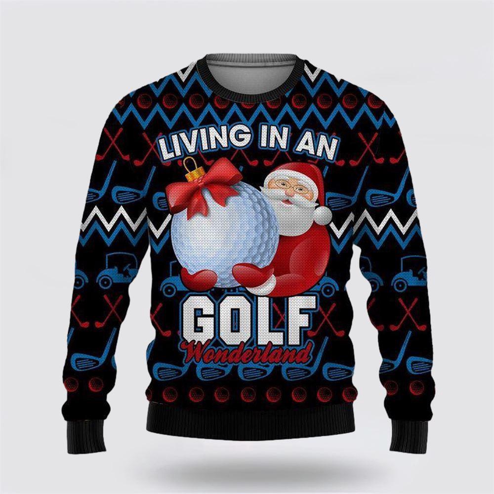 Santa Claus Golf Wonderland Ugly Christmas Sweater 1 Sweater P2jajh.jpg