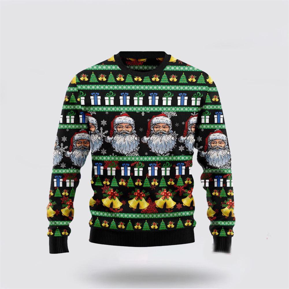 Santa Claus Jingle Bell Funny Ugly Christmas Sweater 1 Sweater Woxezo.jpg