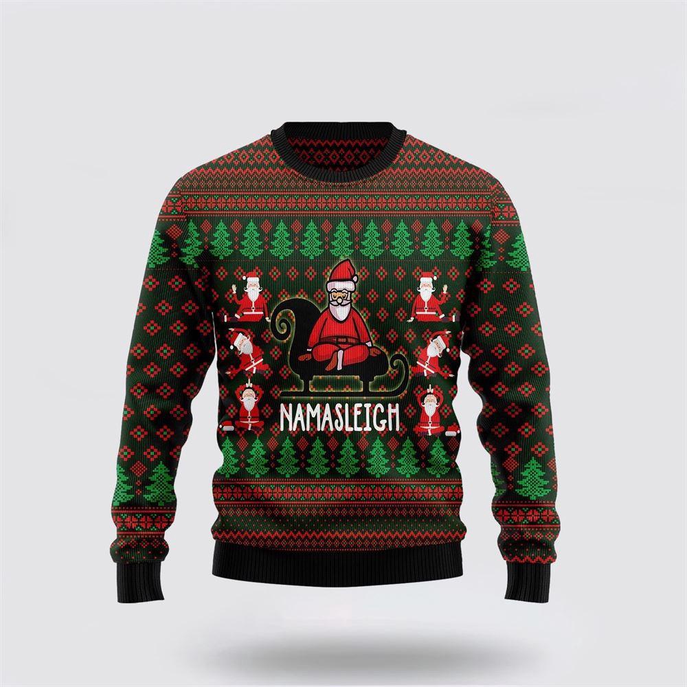 Santa Claus Love Yoga Ugly Christmas Sweater 1 Sweater Phsbua.jpg