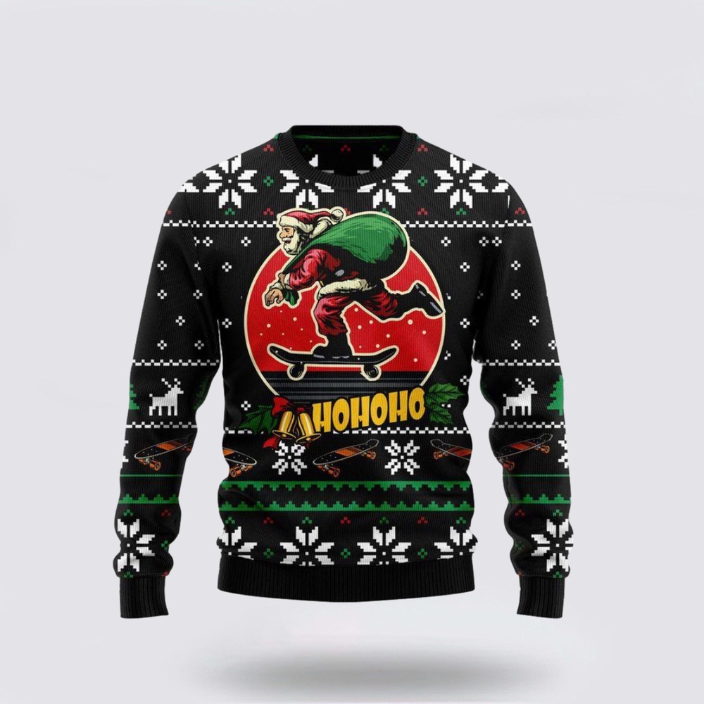 Santa Claus Skateboard Ugly Christmas Sweater 1 Sweater Ixxsxq.jpg