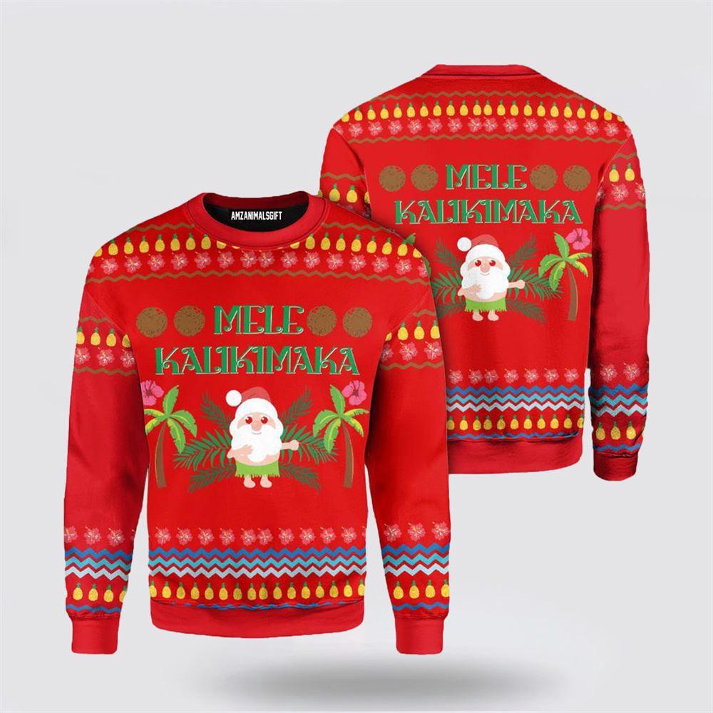Santa Clause Christmas Ugly Sweater Mele Kalikimaka Ugly Sweater 1 Tee Rvejmo.jpg