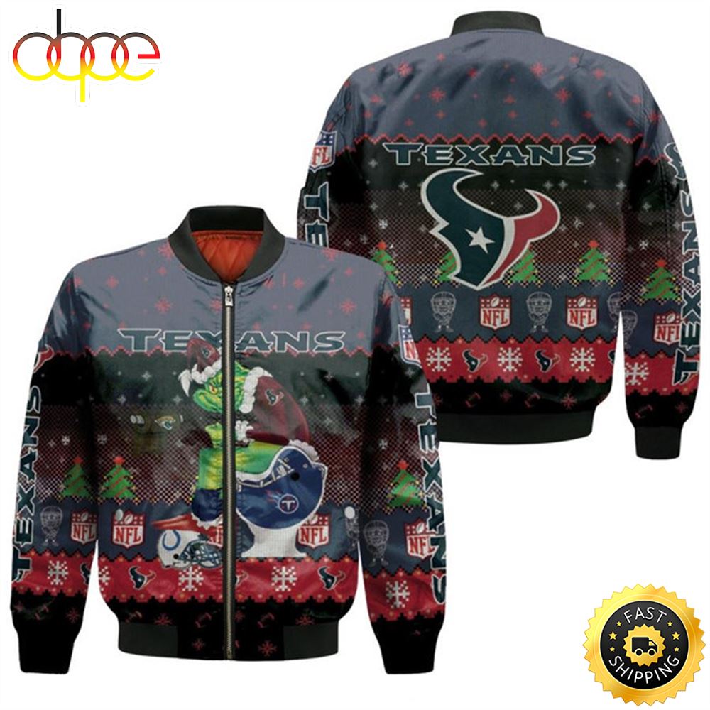 Santa Grinch Houston Texans Sitting On Titans Jaguars Colts Toilet Christmas Gift For Texans Fans Bomber Jacket Cojl7j.jpg