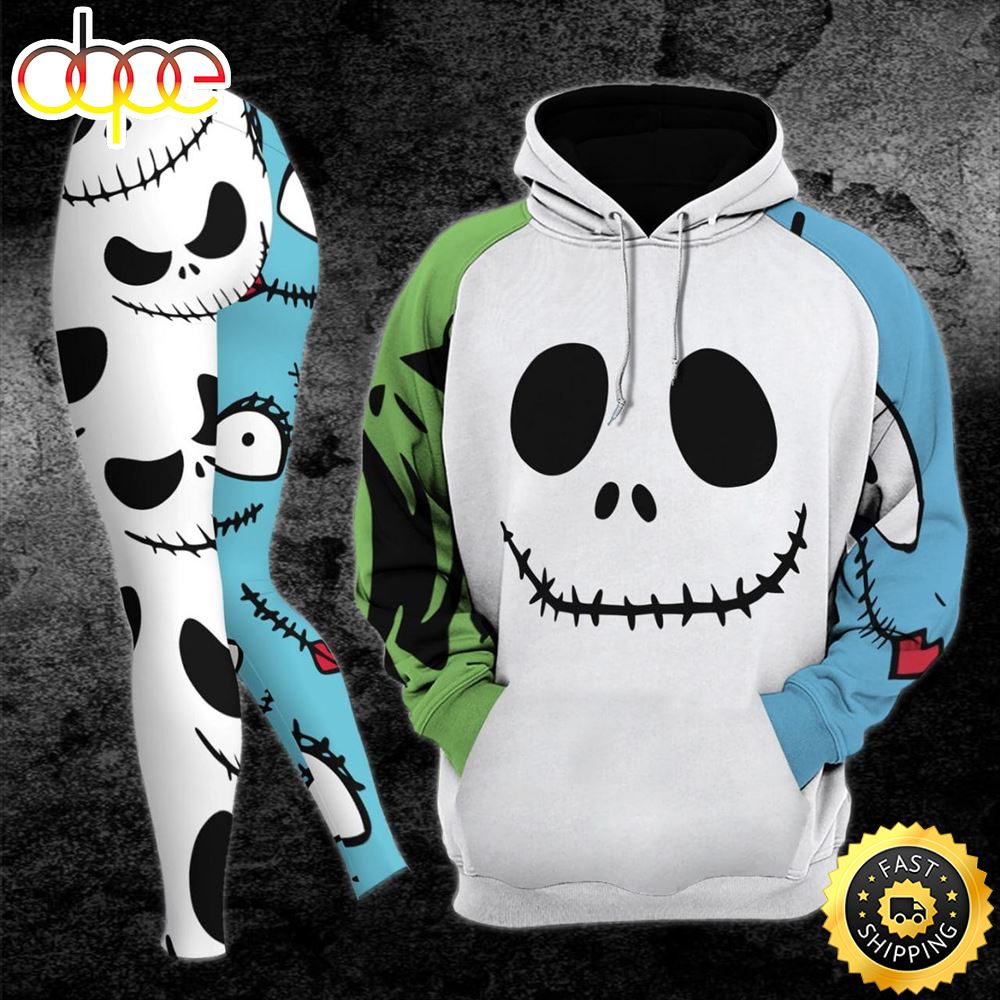 Skull Gothic Couple Smile Nigthmare Combo Hoodie And Leggings