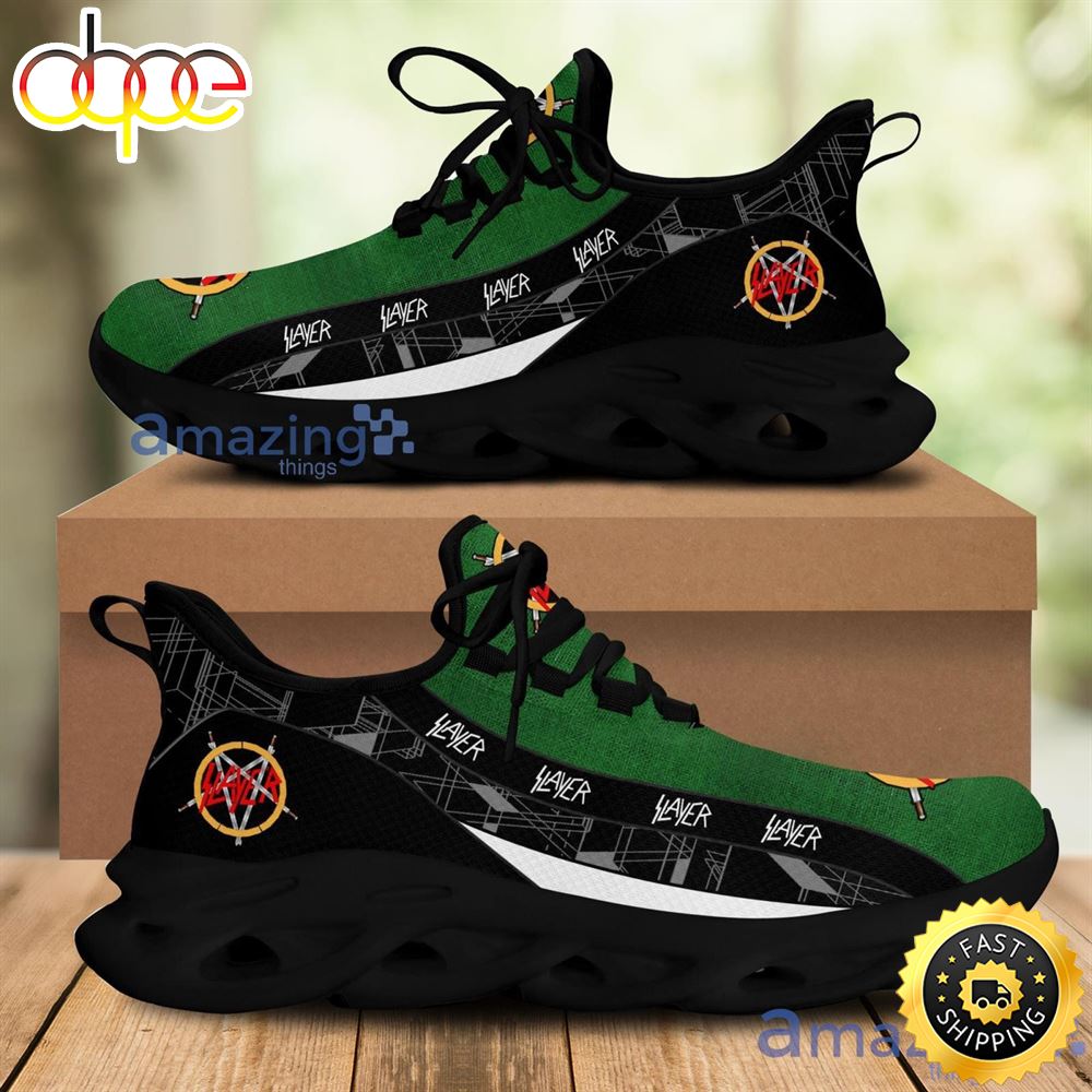 Slayer Rock Band Black Green Chunky Running Sneakers Max Soul Shoes Sport Gift For Men And Women