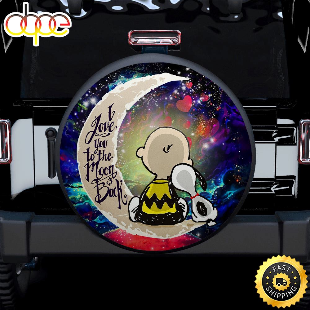 Snoopy Charlie Love You To The Moon Galaxy Car Spare Tire Covers Gift For Campers Q2ytqe