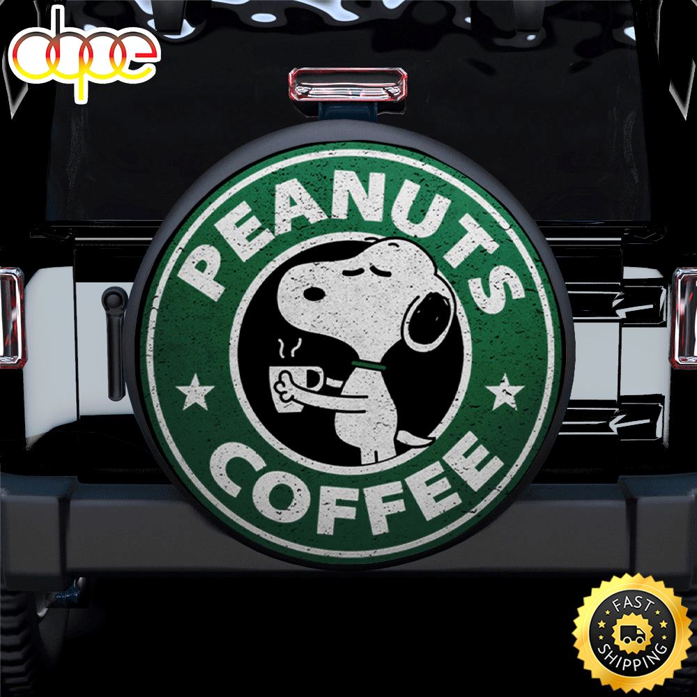 Snoopy Coffee Logo Car Spare Tire Covers Gift For Campers Mftajx